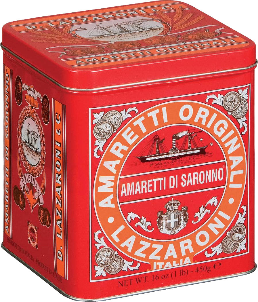 Lazzaroni Amaretti Cookies, Tin (1 lb) – DiGiacomo Brothers