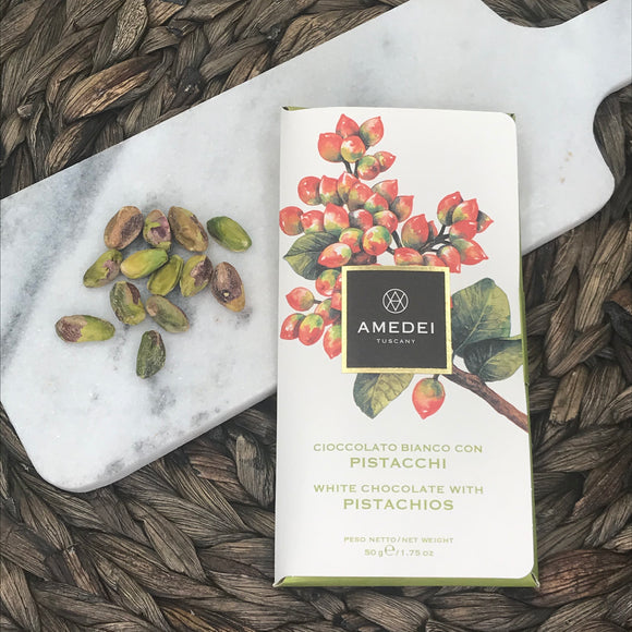 Amedei Pistacchi, White Chocolate Bar with Pistachio (1.76 oz)